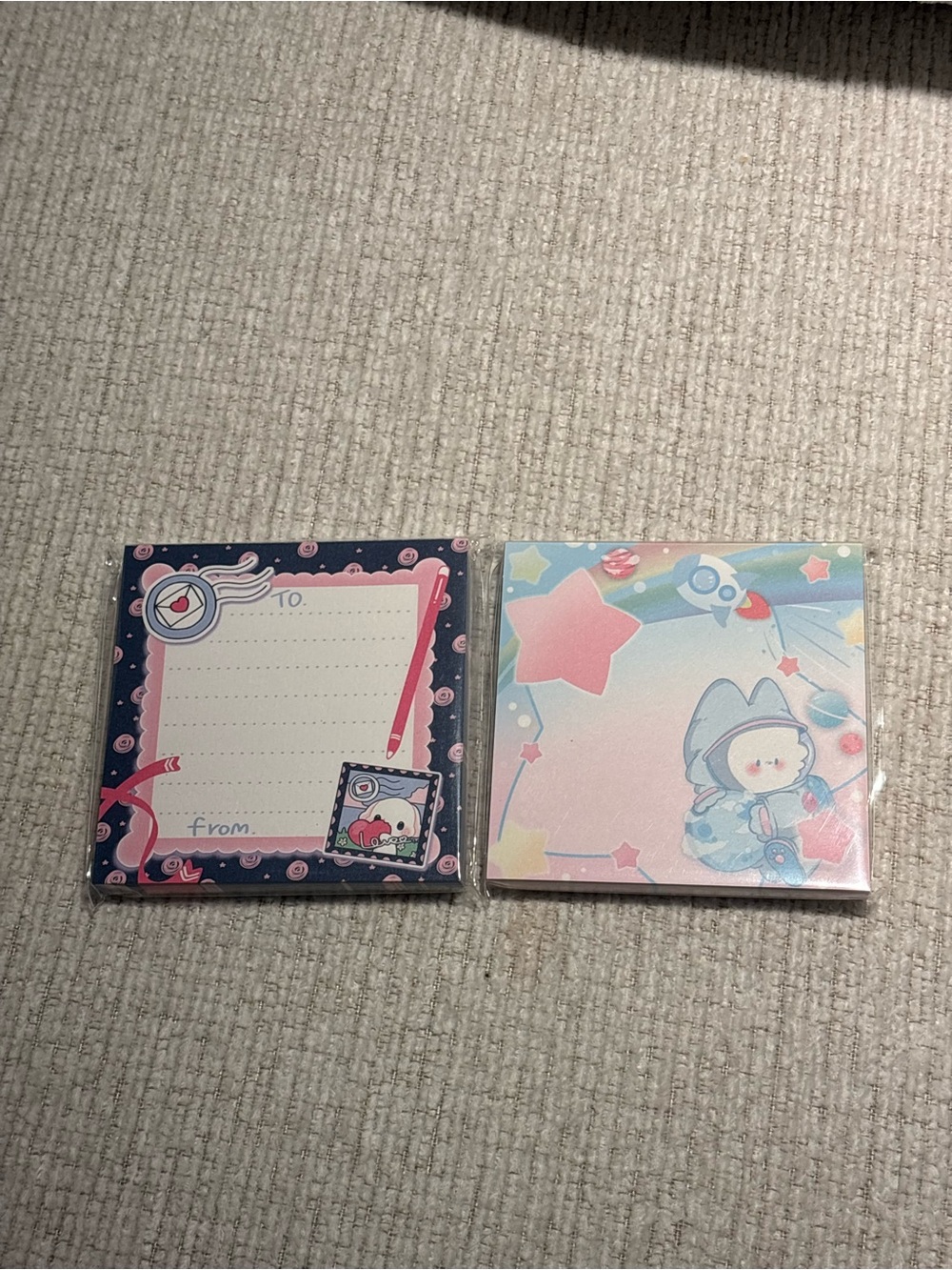 Cute Korean Note Pads - Pink & Navy